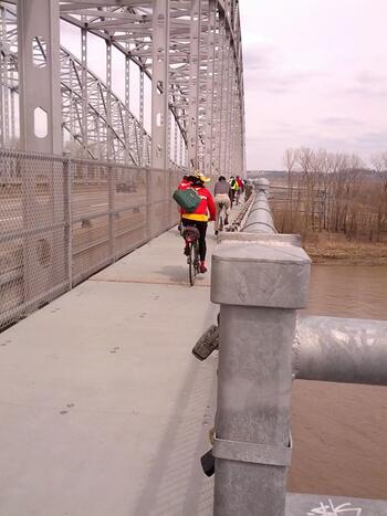 Jefferson City Missouri River Bridge - Bike/Ped Crossing today