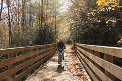 The Virginia Creeper Trail is similar to the proposed Rock Island Trail in Misso