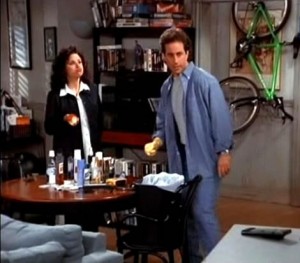 In the sitcom, Seinfeld's apartment prominently featured a bicycle