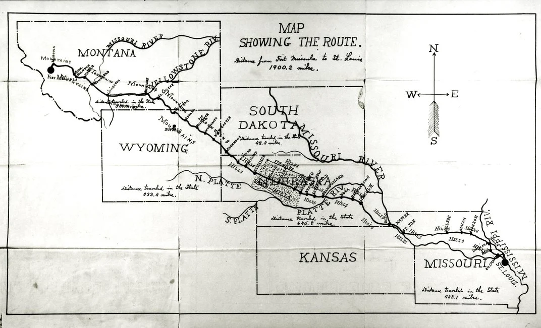 Map of the Buffalo Soldiers' route from Montana to Missouri, 1897 (National Archives) Map of the Buffalo Soldiers' route from Montana to Missouri, 1897 (National Arch