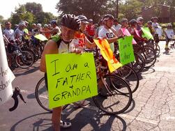 Hundreds of cyclists rode in support of Randy in August