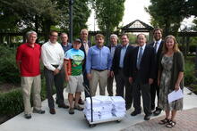Presenting over 11,000 signatures in support of the Rock Island Trail to Ameren 