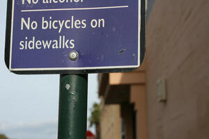 No Bicycles On Sidewalks