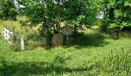 Butterfield Stone and historical marker south of Wilson's Creek