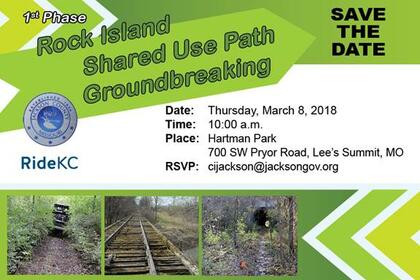 Groundbreaking for Rock Island Trail in Jackson County March 8th, 2018