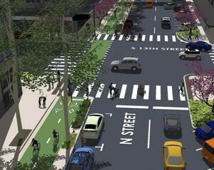 Lincoln's planned cycle track (Courtesy Crandall Arambula PC)
