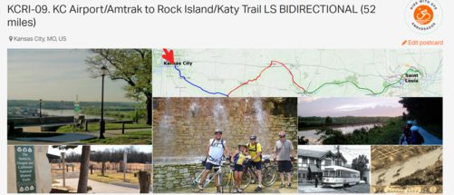 The best bicycle route connecting the KC Airport to the Rock Island Trail