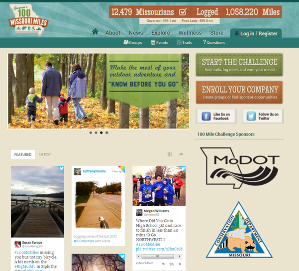 MoDOT is a Governor's 100 Missouri Miles Challenge sponsor