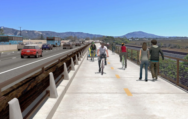 Planned trail along California freeway Planned trail along California freeway