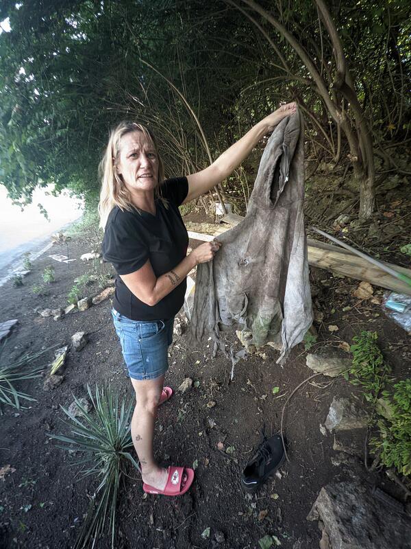 Will's partner Wendy holds a jacket Will was wearing at the time of the collision. The collision was so violent the jacket was thrown from his body. Will's partner Wendy holds a jacket Will was wearing