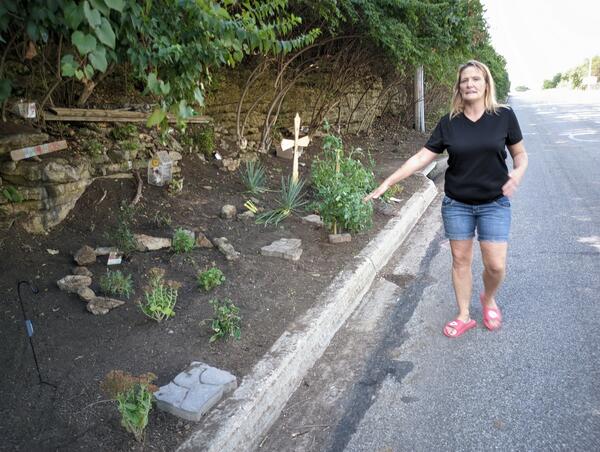 Will's partner Wendy and friends have built and maintained a memorial garden at the crash site. Will's partner Wendy and friends have built and maintained a memorial garden